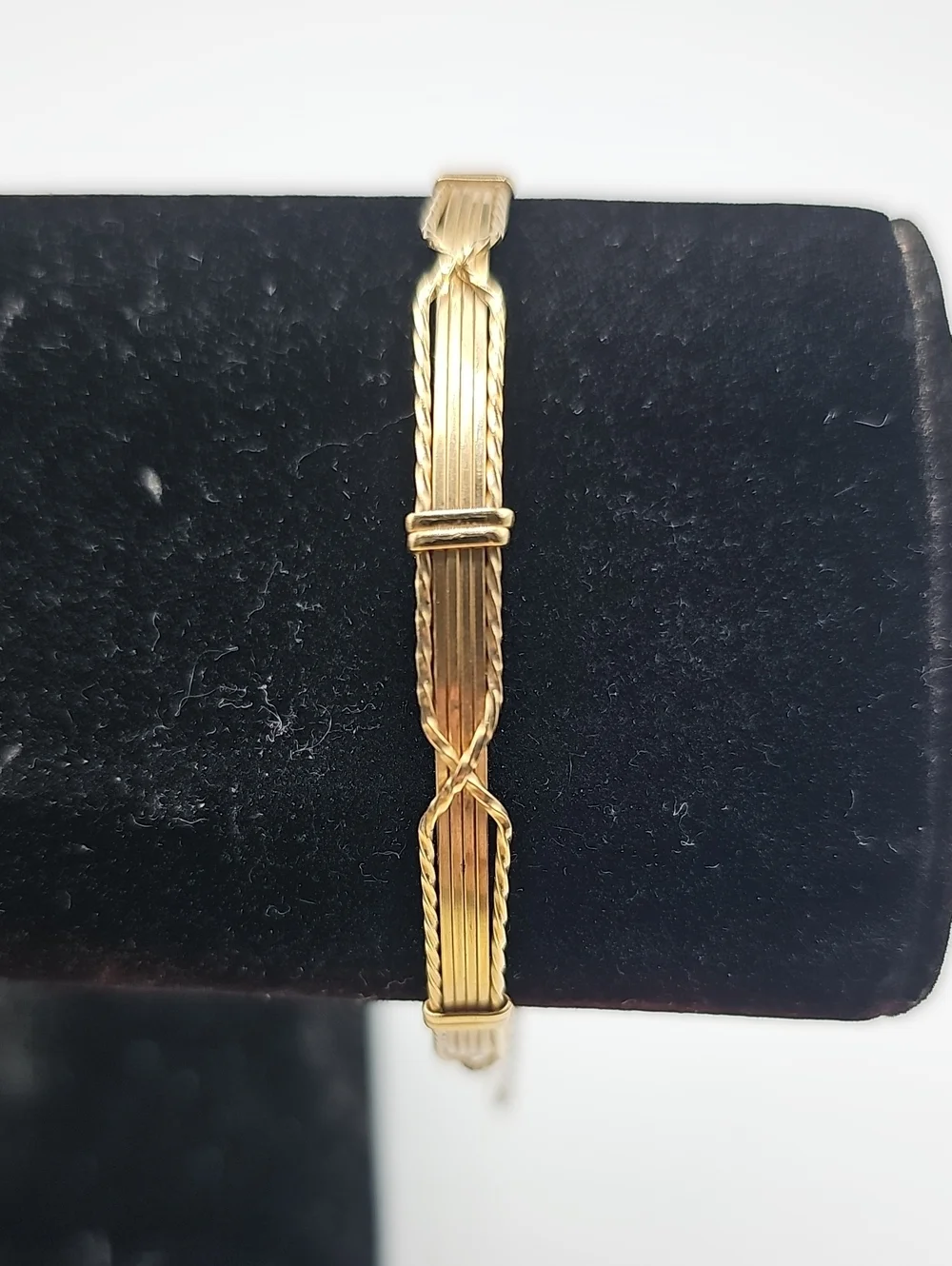 Unbranded Wire Wrapped Bangle Bracelet Womens Size 7.5 Gold Tone Vintage Boho